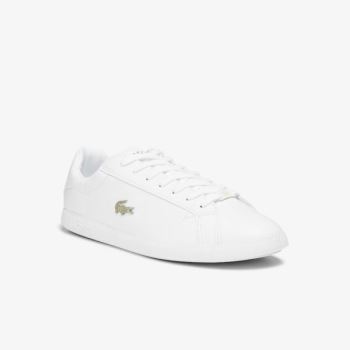 Lacoste Graduate Leather and Synthetic Sneakers - Tenisky Pánské Bílé | CZ-2ycOMU